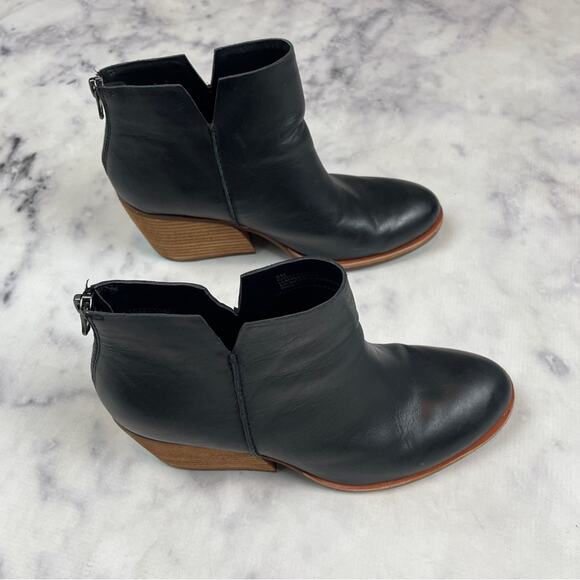 Kork-Ease Chandra Black Leather Ankle Booties - Picture 3 of 11